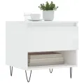 Table basse blanc brillant 50x46x50 cm bois d'ingénierie