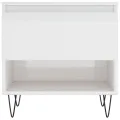 Table basse blanc brillant 50x46x50 cm bois d'ingénierie