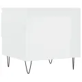 Table basse blanc brillant 50x46x50 cm bois d'ingénierie