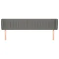 Tête de lit avec oreilles Gris foncé 163x23x78/88 cm Tissu