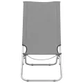 Chaises de plage pliables 2 pcs Gris Tissu