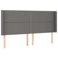 Tête de lit avec oreilles Gris 183x16x118/128 cm Similicuir