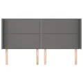 Tête de lit avec oreilles Gris 183x16x118/128 cm Similicuir