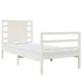 Cadre de lit Blanc Bois de pin massif 75x190 cm Petit simple