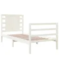 Cadre de lit Blanc Bois de pin massif 75x190 cm Petit simple