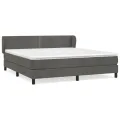 cadre de lit et matelas Gris foncé 180x200cm Velours