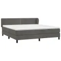 cadre de lit et matelas Gris foncé 180x200cm Velours