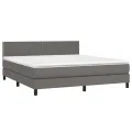 cadre de lit avec et matelas et LED Gris 160x200 cm