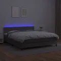 cadre de lit avec et matelas et LED Gris 160x200 cm
