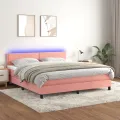 cadre de lit avec matelas LED Rose 180x200 cm