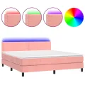 cadre de lit avec matelas LED Rose 180x200 cm