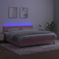 cadre de lit avec matelas LED Rose 180x200 cm