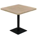 Table de bistro MDF et acier Carré 80x80x75 cm Couleur de chêne
