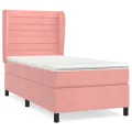 cadre de lit avec matelas Rose 90x200 cm Velours