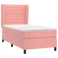 cadre de lit avec matelas Rose 90x200 cm Velours
