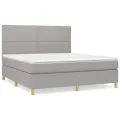 cadre de lit avec matelas Gris clair 160x200cm Tissu