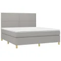 cadre de lit avec matelas Gris clair 160x200cm Tissu