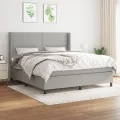 cadre de lit avec matelas Gris clair 160x200cm Tissu