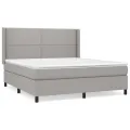cadre de lit avec matelas Gris clair 160x200cm Tissu