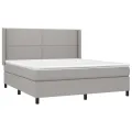 cadre de lit avec matelas Gris clair 160x200cm Tissu