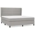 cadre de lit avec matelas Gris clair 160x200cm Tissu
