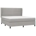 cadre de lit avec matelas Gris clair 160x200cm Tissu