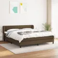 cadre de lit avec matelas Marron foncé 160x200 cm
