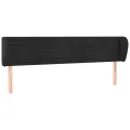 Tête de lit avec oreilles Noir 163x23x78/88 cm Velours
