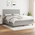 cadre de lit avec matelas Gris clair 160x200cm Tissu