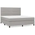 cadre de lit avec matelas Gris clair 160x200cm Tissu