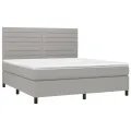 cadre de lit avec matelas Gris clair 160x200cm Tissu