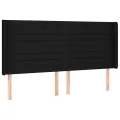 Tête de lit à LED Noir 203x16x118/128 cm Tissu