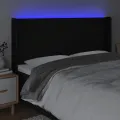 Tête de lit à LED Noir 203x16x118/128 cm Tissu