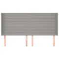 Tête de lit avec oreilles Gris clair 163x16x118/128 cm Tissu