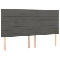 Tête de lit à LED Gris foncé 160x5x118/128 cm Velours