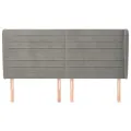 Tête de lit avec oreilles Gris clair 183x23x118/128 cm Velours