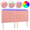 Tête de lit à LED Rose 160x5x118/128 cm Velours