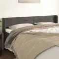 Tête de lit avec oreilles Gris foncé 163x16x78/88 cm Velours