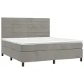 cadre de lit et matelas Gris clair 180x200cm Velours