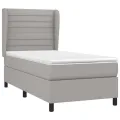 cadre de lit et matelas Gris clair 90x190 cm Tissu
