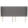 Tête de lit avec oreilles Gris 183x23x118/128 cm Similicuir