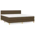 cadre de lit avec matelas Marron foncé 160x200 cm