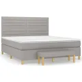 cadre de lit avec matelas Gris clair 160x200cm Tissu