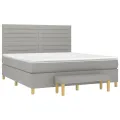 cadre de lit avec matelas Gris clair 160x200cm Tissu