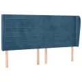 Tête de lit avec oreilles Bleu foncé 163x23x118/128 cm Velours
