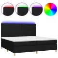 cadre de lit et matelas et LED Noir 200x200 cm Tissu