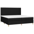 cadre de lit et matelas et LED Noir 200x200 cm Tissu