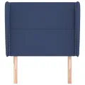 Tête de lit avec oreilles Bleu 93x23x118/128 cm Tissu