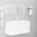 Armoire d'évier avec lavabo intégré Blanc Aggloméré