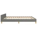 Cadre de lit avec tête de lit Gris foncé 160 x 200 cm Tissu